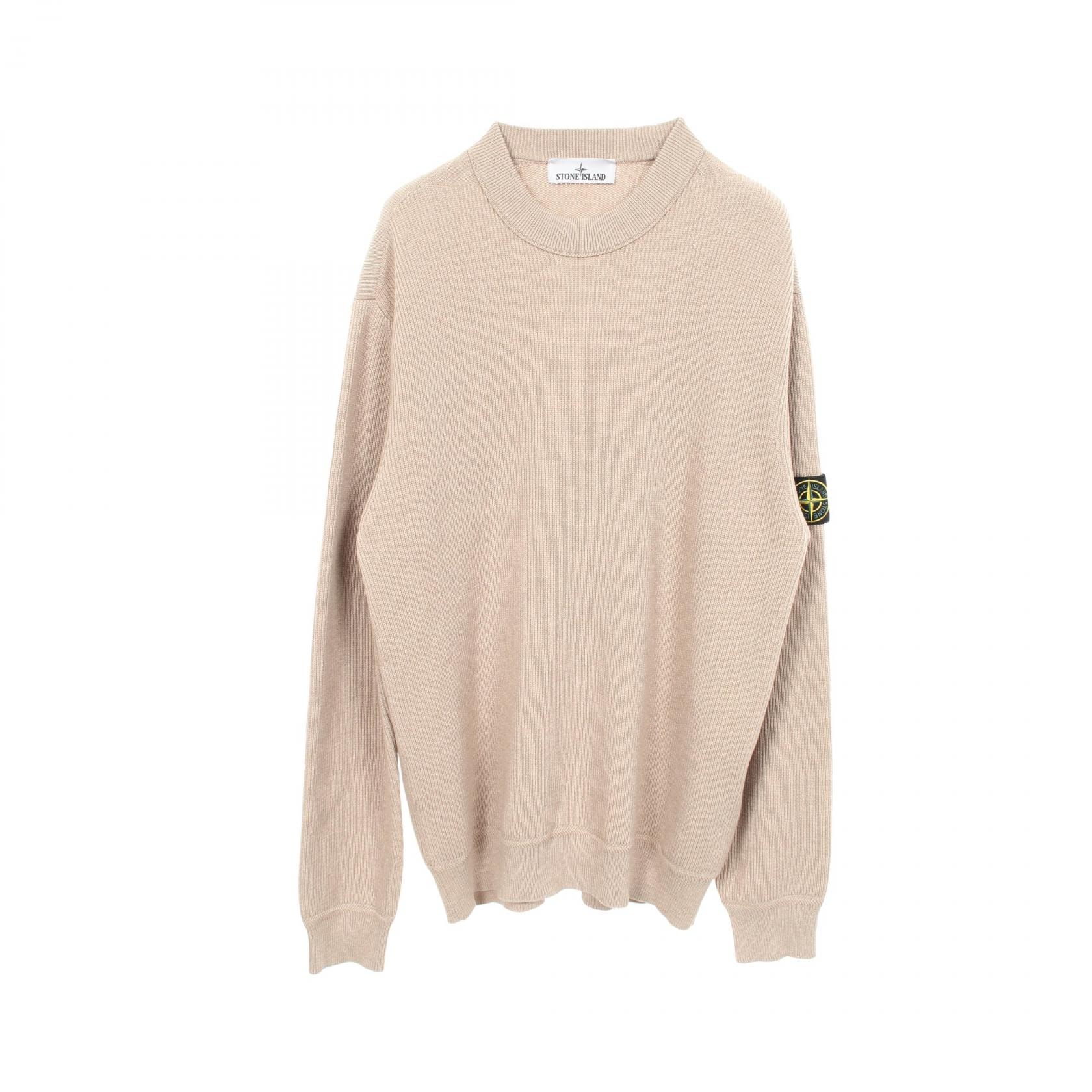 ストーンアイランド STONE ISLAND RIBBED SOFT ORGANIC COTTON リブ ニット 衣料品 トップス コットン メンズ ベージュ系 L1S155100154 【中古】