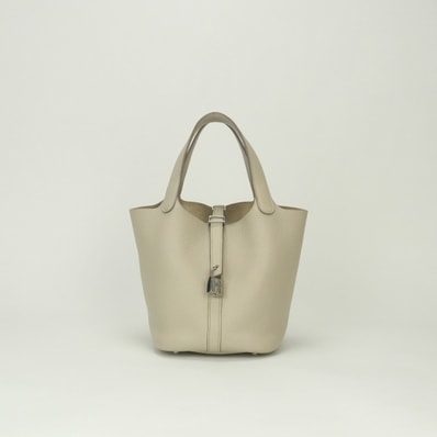 エルメス HERMES ピコタンロックPM ピコタンロック PM ピコタンPM ピコタンロック18 バッグ トートバッグ トリヨンクレマンス クレ Craie ホワイト White 白 シルバー金具 ハンドバッグ