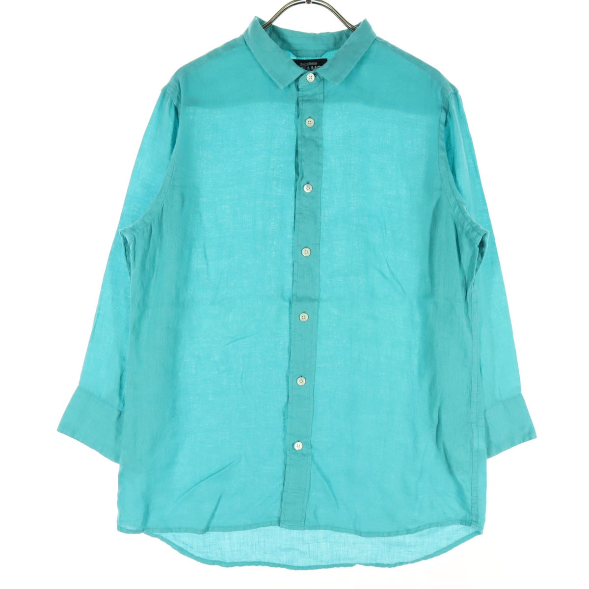 BEAMS ビームス 長袖 リネンシャツ M ブルー系