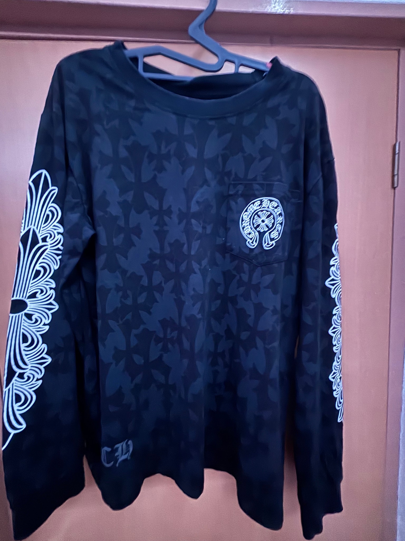 Chrome Hearts Graveyard Cemetery Cross L/S T-Shirt "Black"