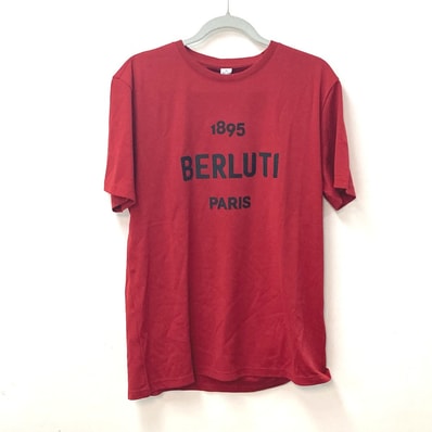 ベルルッティ Berluti ロゴ アパレル トップス 半袖Tシャツ コットン レッド 未使用
