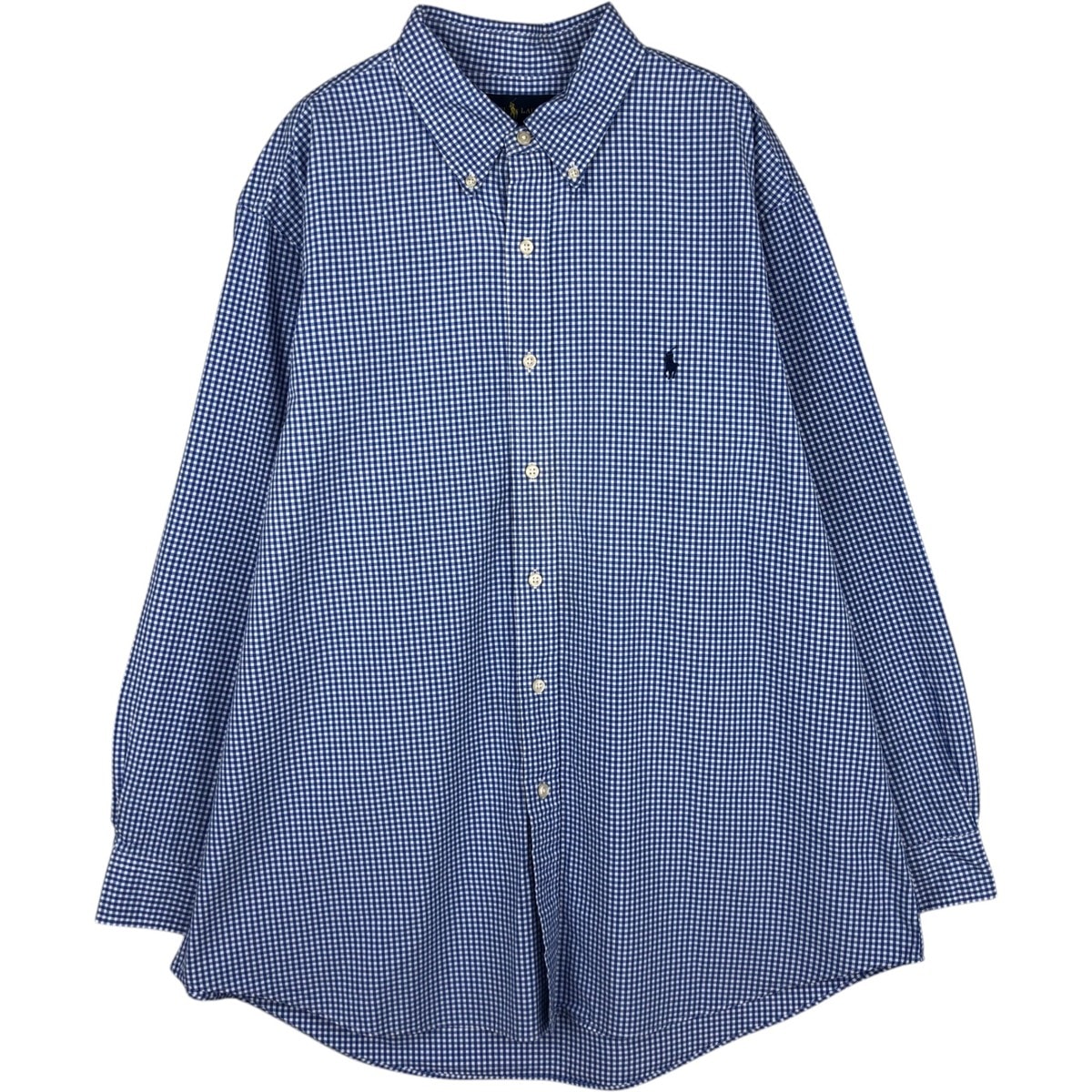古着 ラルフローレン Ralph Lauren CUSTOM FIT ギンガムチェック 長袖 ボタンダウンチェックシャツ メンズL相当/eaa629090