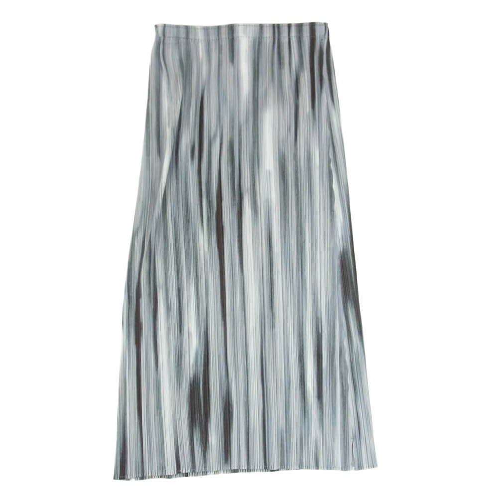 PLEATS PLEASE プリーツプリーズ イッセイミヤケ スカート PP51-JG646 プリーツ加工 グラデーションストライプ ロング スカート グレー系 3【中古】
