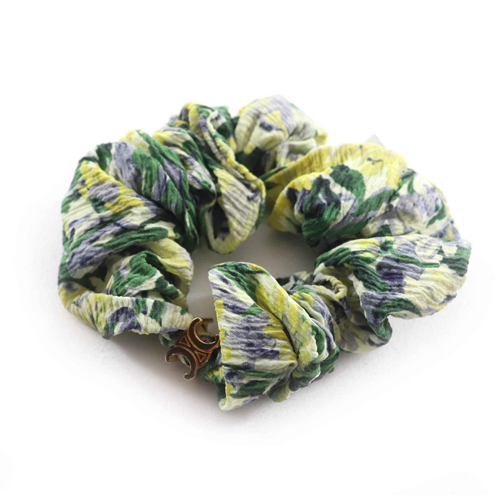 美品 セリーヌ ヘアアクセサリー グリーン イエロー 460AH2SIB