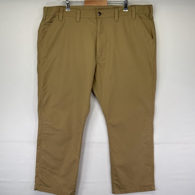 古着 カーハート Carhartt ワークパンツ ダック ストレート ワンポイントロゴ サイドポケット 大きいサイズ w46 L30 ベージュ メンズ