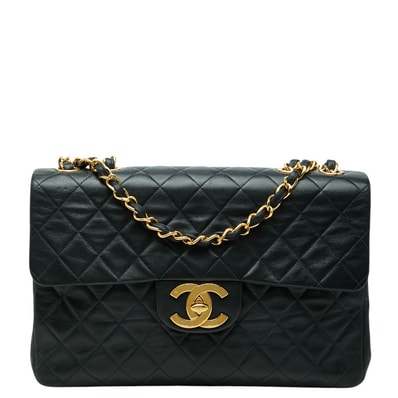 シャネル ココマーク マトラッセ チェーン ショルダーバッグ ブラック レザー レディース CHANEL 【中古】