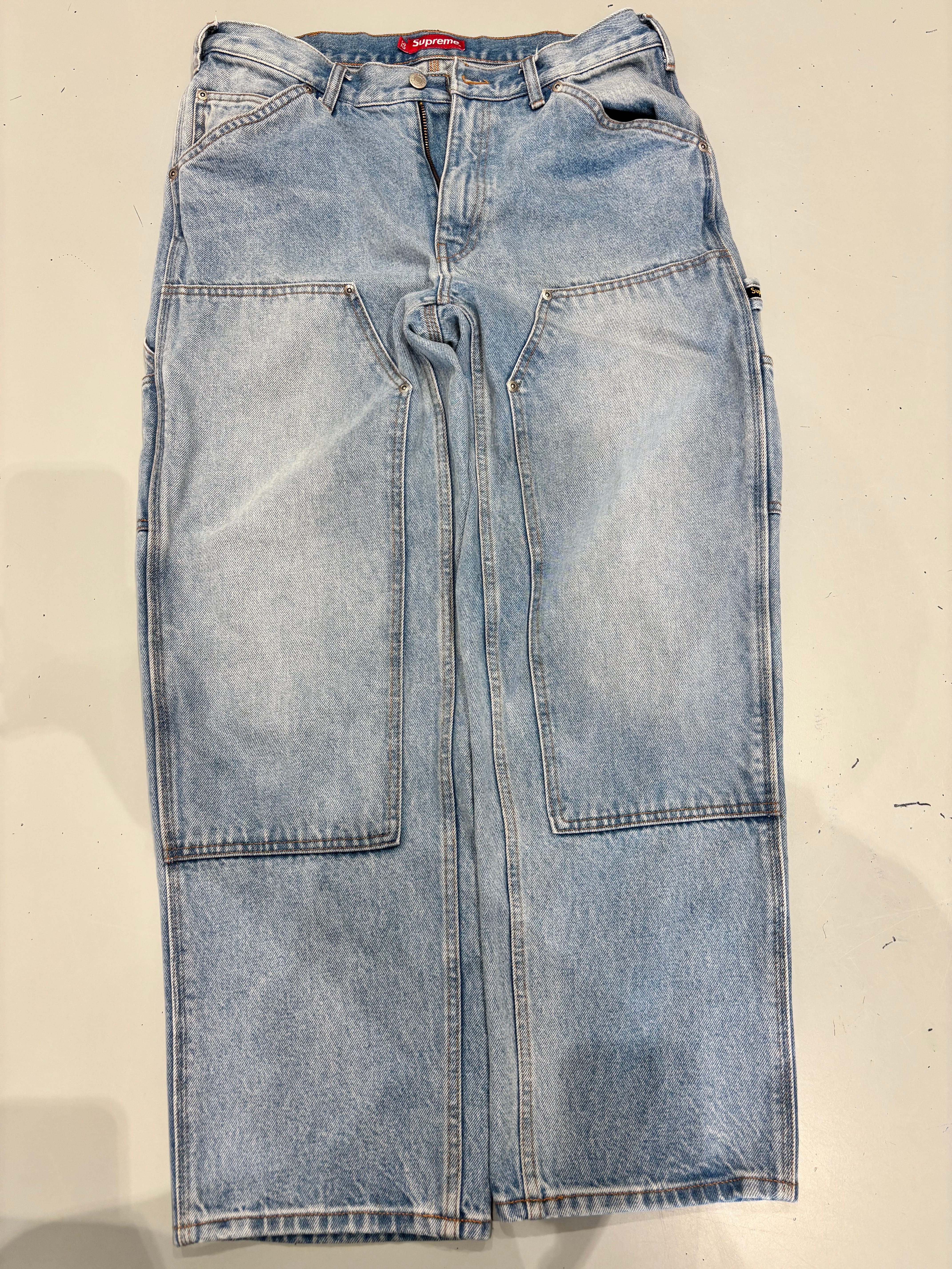 Supreme Double Knee Painter Pant "Washed Blue" (23SS)