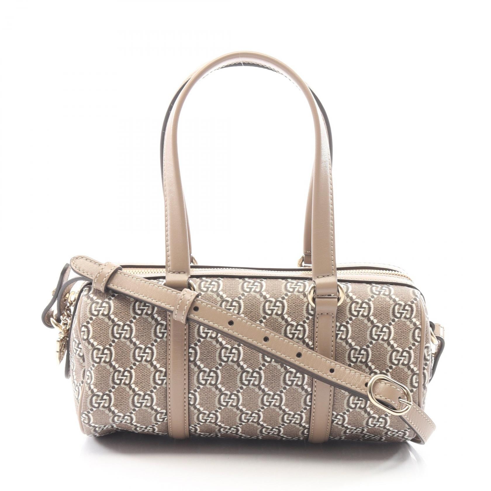 グッチ GUCCI GGシャドウ 2WAY ハンドバッグ バッグ PVCコーティングキャンバス レザー レディース ベージュ系 796230 【中古】