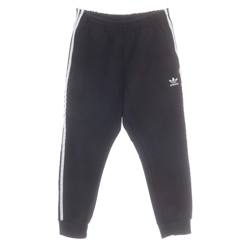 【中古】アディダス adidas ポリエステルコットン トラックパンツ ブラックxホワイト【サイズJPN XL】【メンズ】