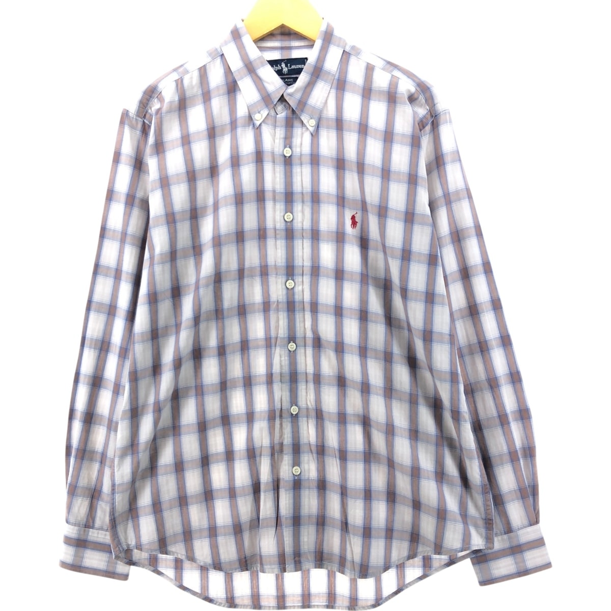 古着 ラルフローレン Ralph Lauren BLAIRE 長袖 ボタンダウンチェックシャツ メンズL相当/eaa549399