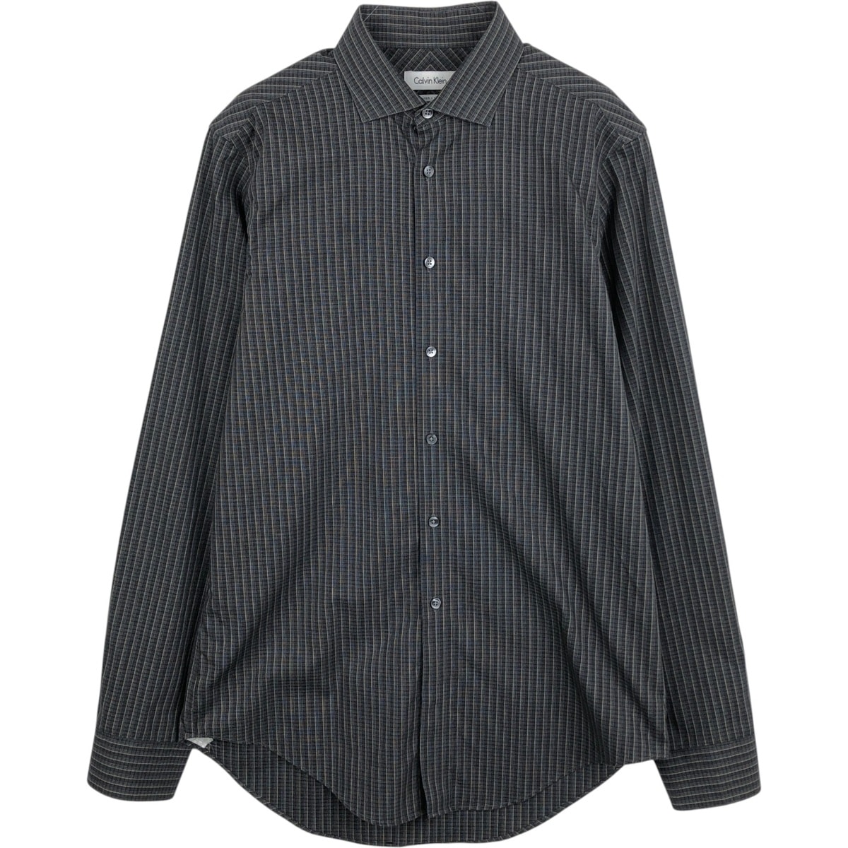 古着 00年代~ カルバンクライン Calvin klein ワイドカラー 長袖 コットンチェックシャツ メンズM相当/eaa650430