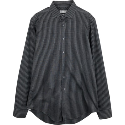 古着 00年代~ カルバンクライン Calvin klein ワイドカラー 長袖 コットンチェックシャツ メンズM相当/eaa650430