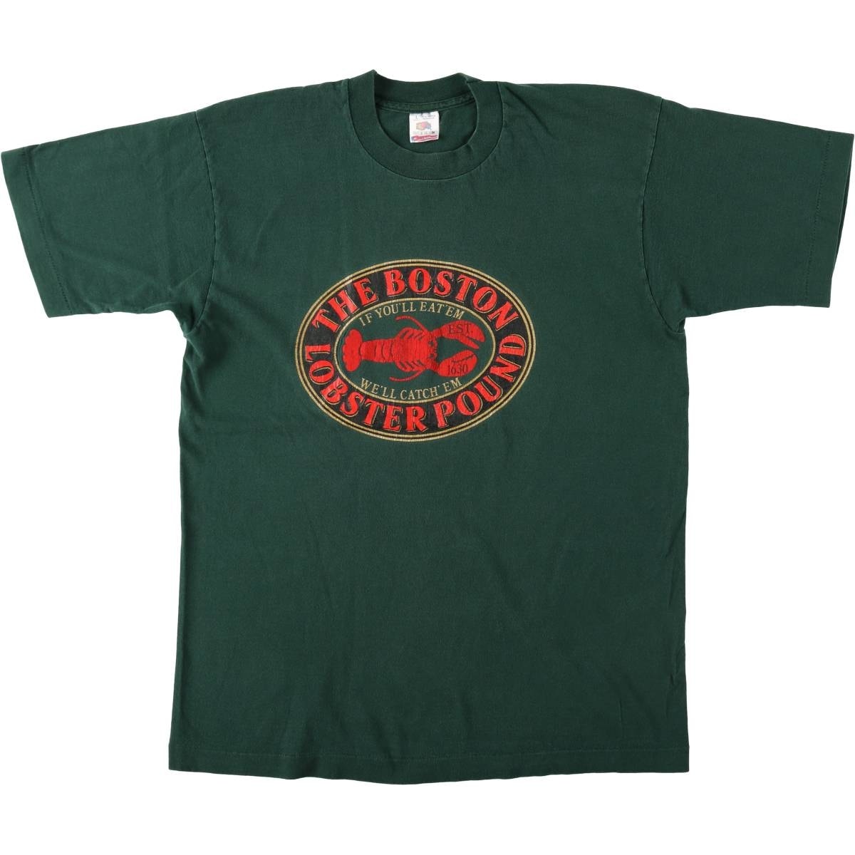 古着 90年代 フルーツオブザルーム FRUIT OF THE LOOM THE BOSTON LOBSTER POUND プリントTシャツ USA製 メンズL相当 ヴィンテージ/eaa647844