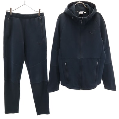 PUMA プーマ 長袖 ジップパーカー 上下セットアップ S ブラック