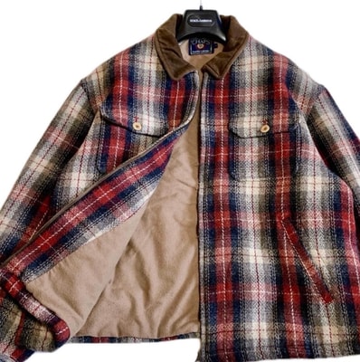 激レア ラルフローレ80s タグ ウール チェック ジャケット ブルゾン L