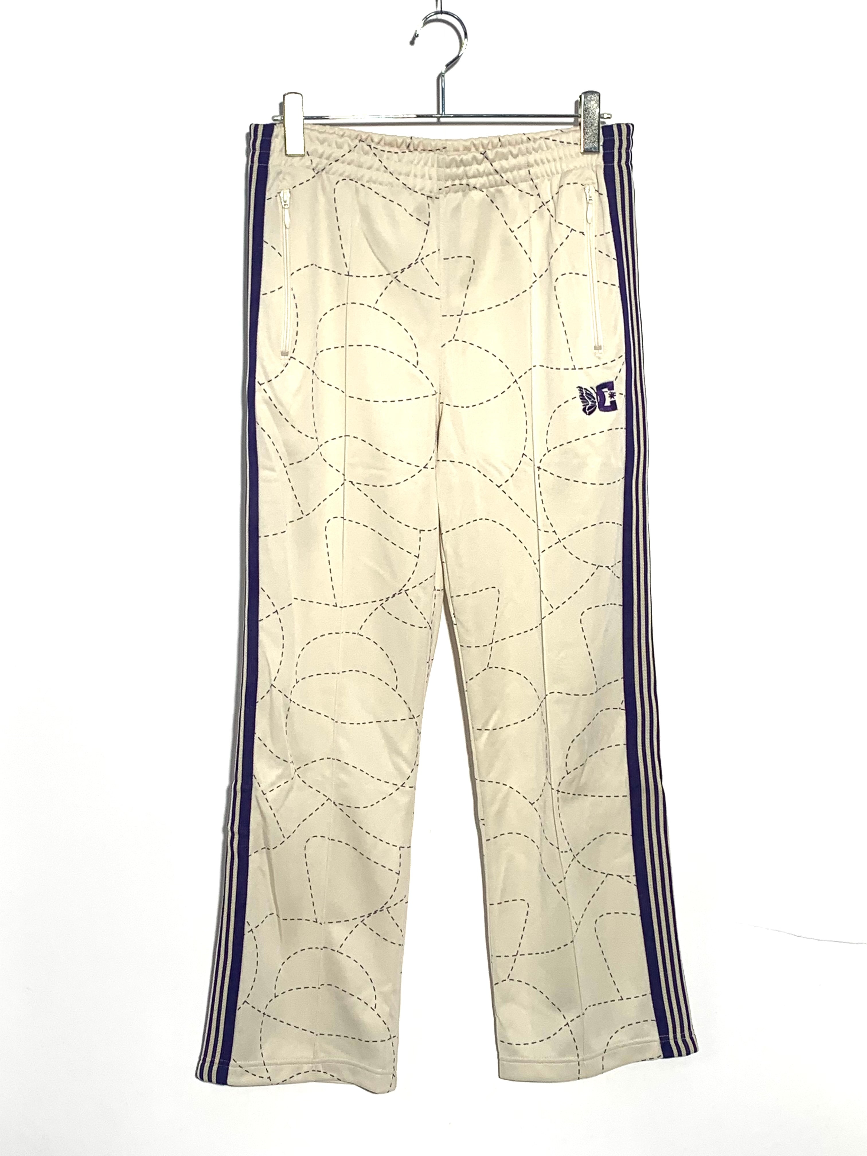 Needles x DC SHOES Track Pant - Poly Smooth / Printed "Ivory"