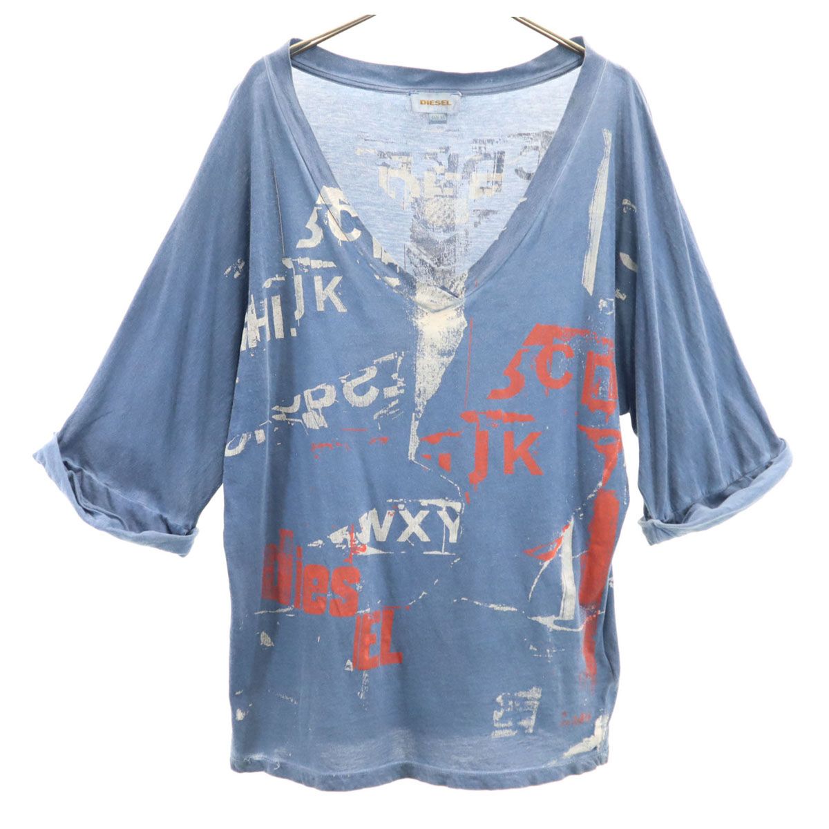 DIESEL 5分袖 Vネック カットソー