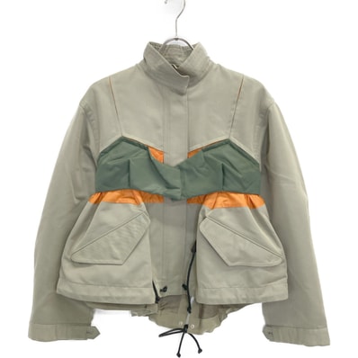 サカイ 22AW 22-06187 カーキ Cotton Gabardine Mix Blouson/コットンギャバジン ミックスブルゾン 1