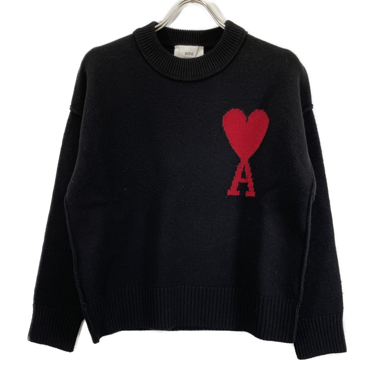アミパリス BFUKS006 ブラック メリノウール Ami De Coeur クルーネック セーター S