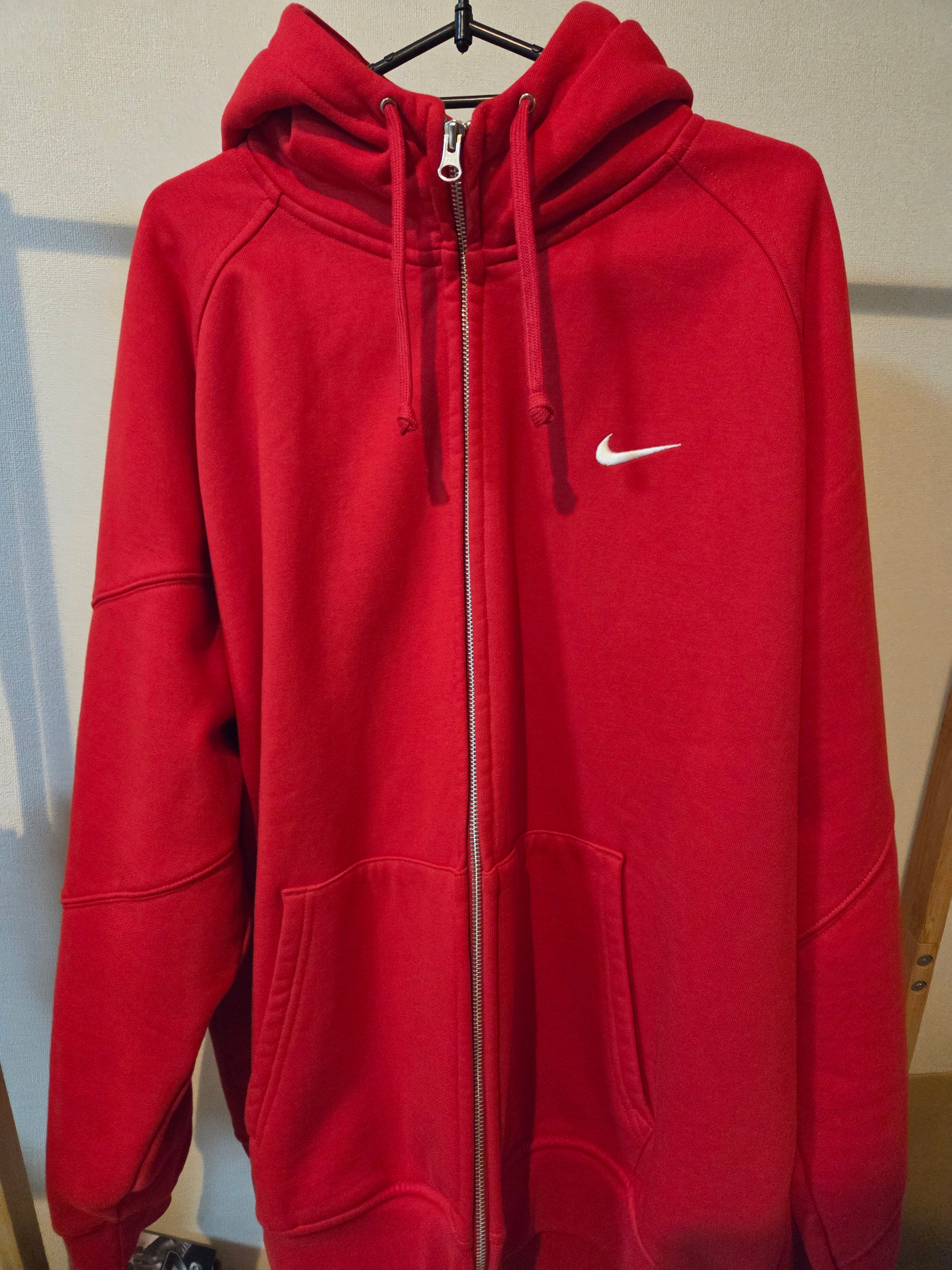 Supreme x Nike Zip Up Hooded Sweatshirt "Red"