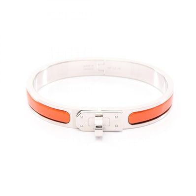 エルメス HERMES ミニ クリック ケリー バングル アクセサリー ステンレススチール エナメル オレンジ レディース シルバー系 / オレンジ系 【中古】