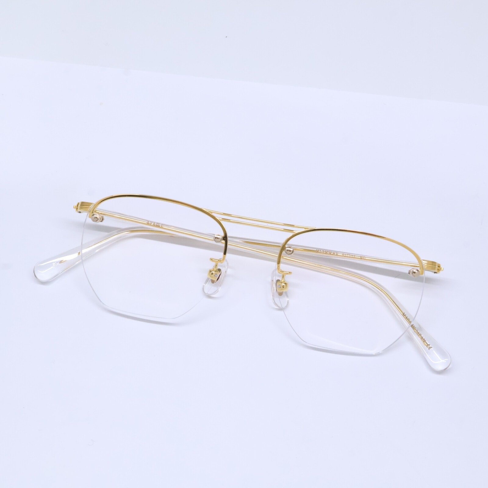 アヤメ 【美品】HIGHWAY YG ハイウェイ ツーポイント ストロベリーシェイプ アイウェア 51□17