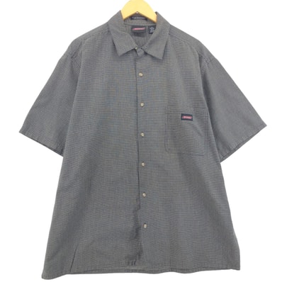 古着 ディッキーズ Dickies チェック柄 オープンカラー 半袖 ワークシャツ ボックスシャツ メンズXL相当/eaa556296