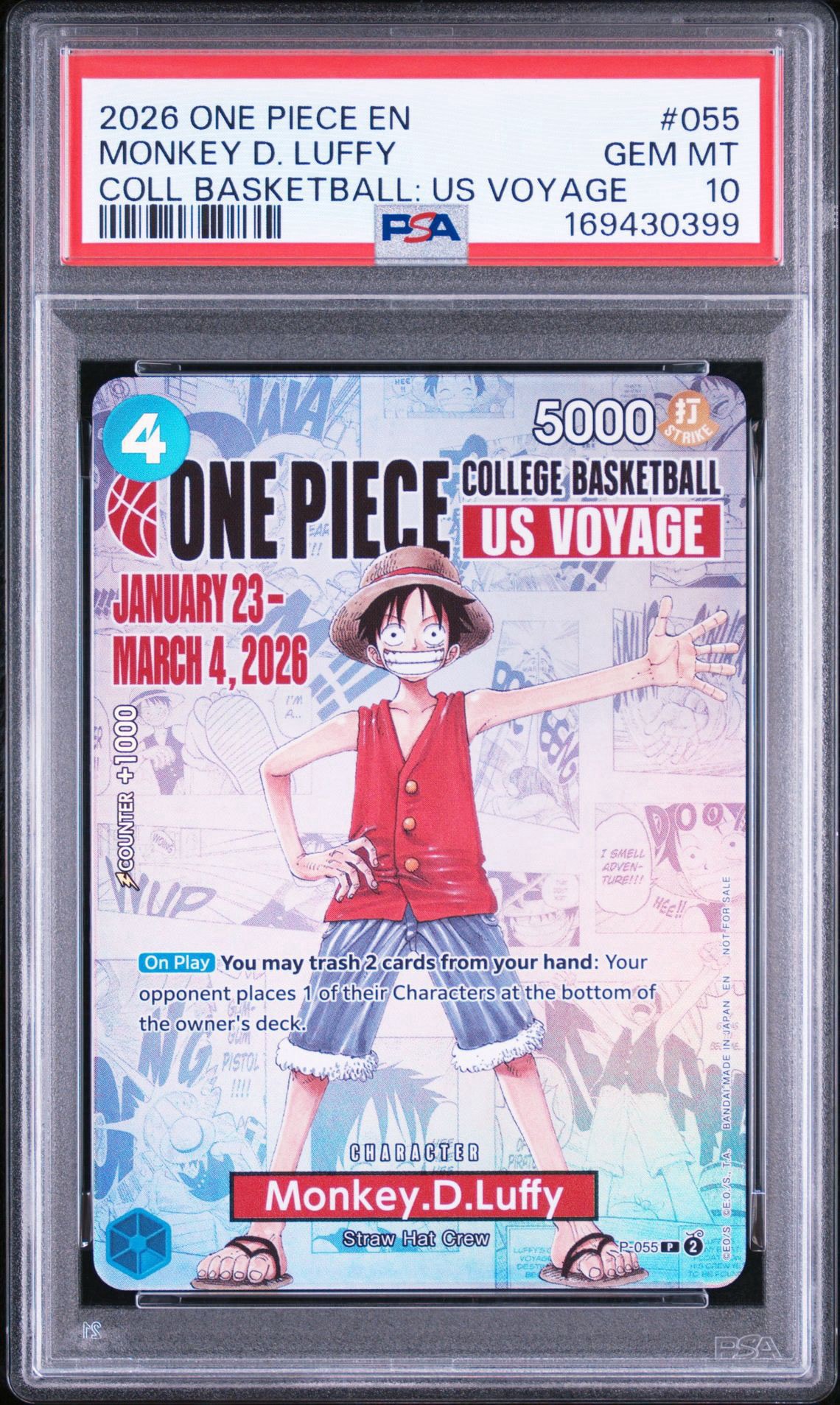 PSA10】モンキー・D・ルフィ：P (開封済) [P-055]【英語版