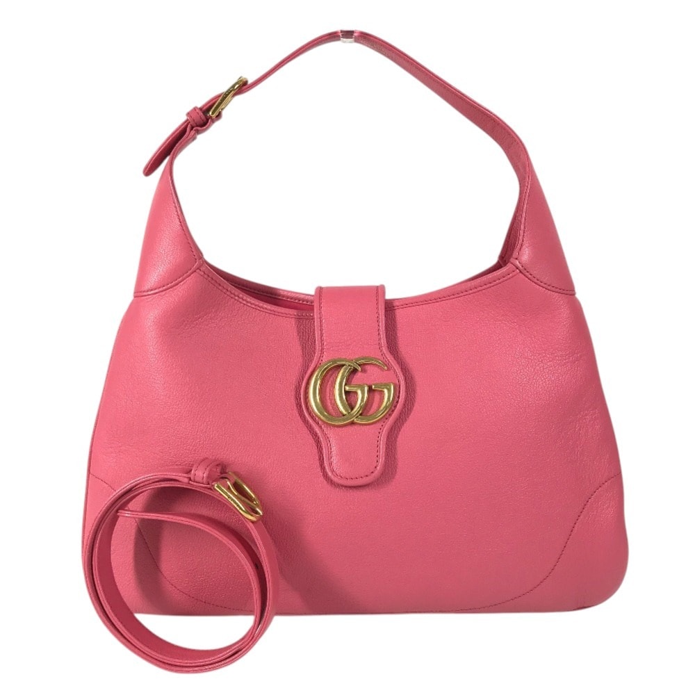 グッチ GUCCI APHRODITE  GGマーモント アフロディーテ ミディアム 726274  ロゴ カバン トートバッグ 肩掛け ショルダーバッグ レザー ピンク 未使用