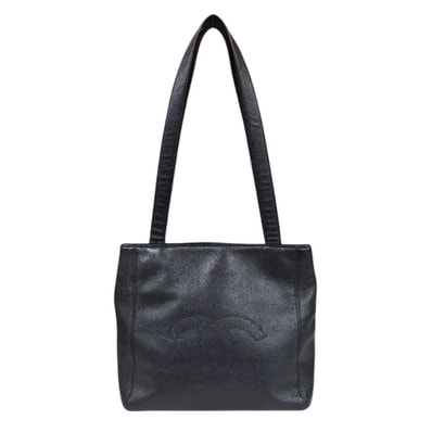 シャネル ココマーク ショルダーバッグ レザー ブラック レディース CHANEL 中古