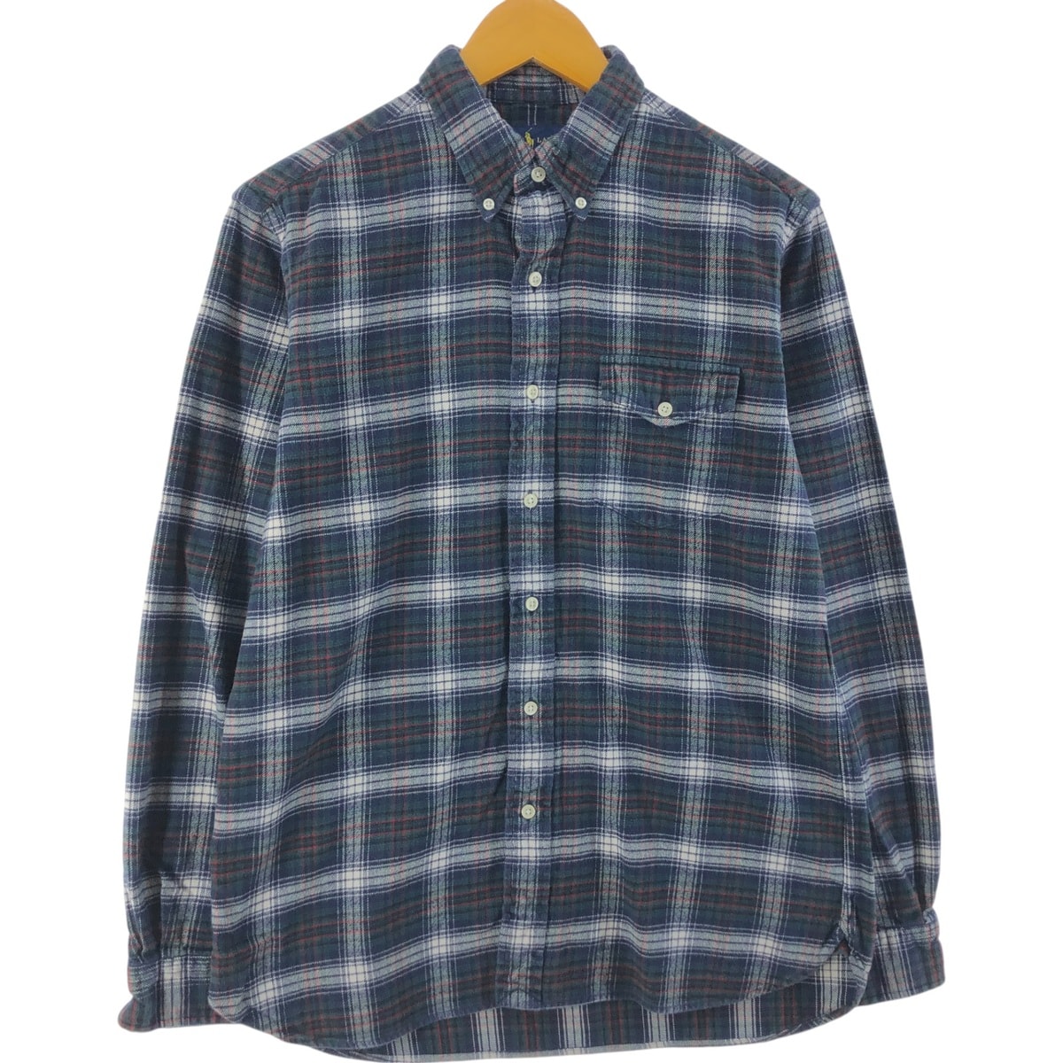 古着 ラルフローレン Ralph Lauren 長袖 ボタンダウン ライトネルチェックシャツ メンズM相当/eaa524726