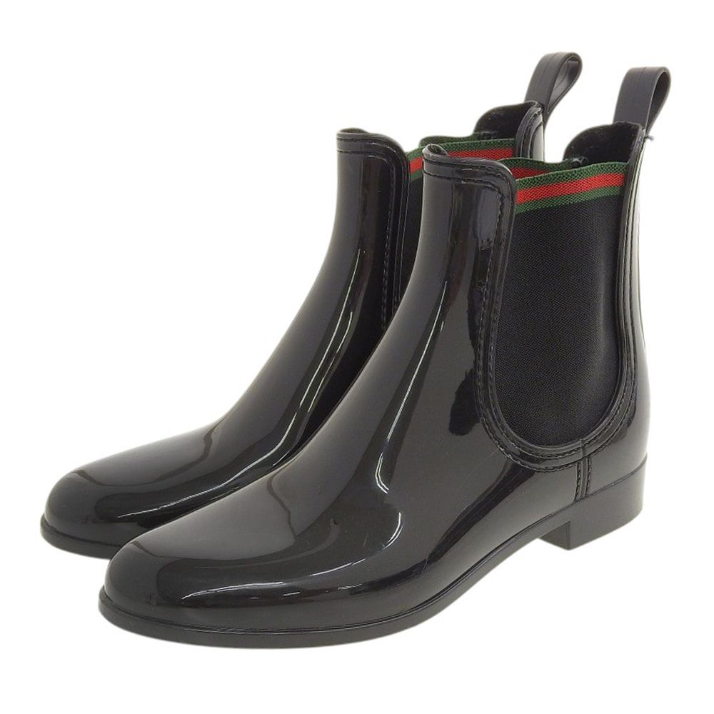 【極美品】グッチ 34.5 21.5 こげ茶 シェリーライン サイドゴア ブーツ GUCCI グッチ シェリーライン サイドゴアブーツ ブラック 35 1/2