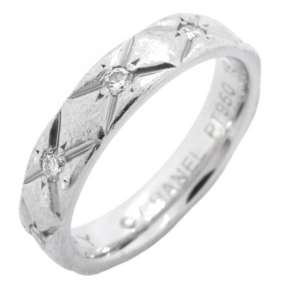 【6jdb0408-09】シャネル リング マトラッセ フルダイヤ Pt950 プラチナ ダイヤモンド #47【中古】レディース