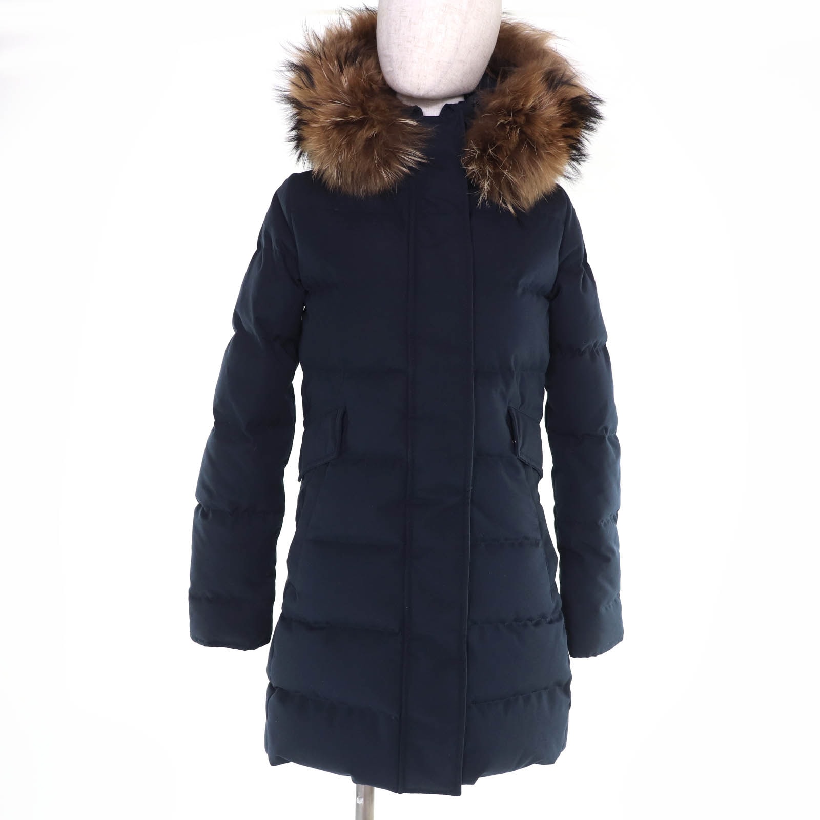 美品 ピレネックス ダウンコート GRENOBLE ネイビー 34 W18P1