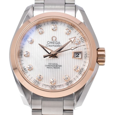 オメガ OMEGA 231.20.30.20.55.003 シーマスター アクアテラ デイト CO-AXIAL 自動巻き レディース 美品 箱・保証書付き 腕時計 G#149897
