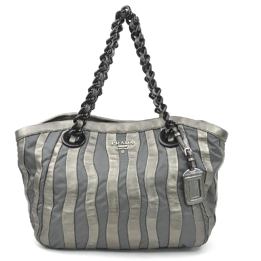PRADA プラダ BR3998 ハンドバッグ グレー 14055 レディース【中古】 56245g 目立った傷や汚れなし】プラダ PRADA ハンドバッグ ナイロン/レザー