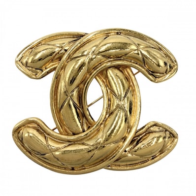 CHANEL シャネル ブローチ マトラッセ ココマーク アクセサリー ヴィンテージ GP ゴールド レディース 約34.2g【中古品】