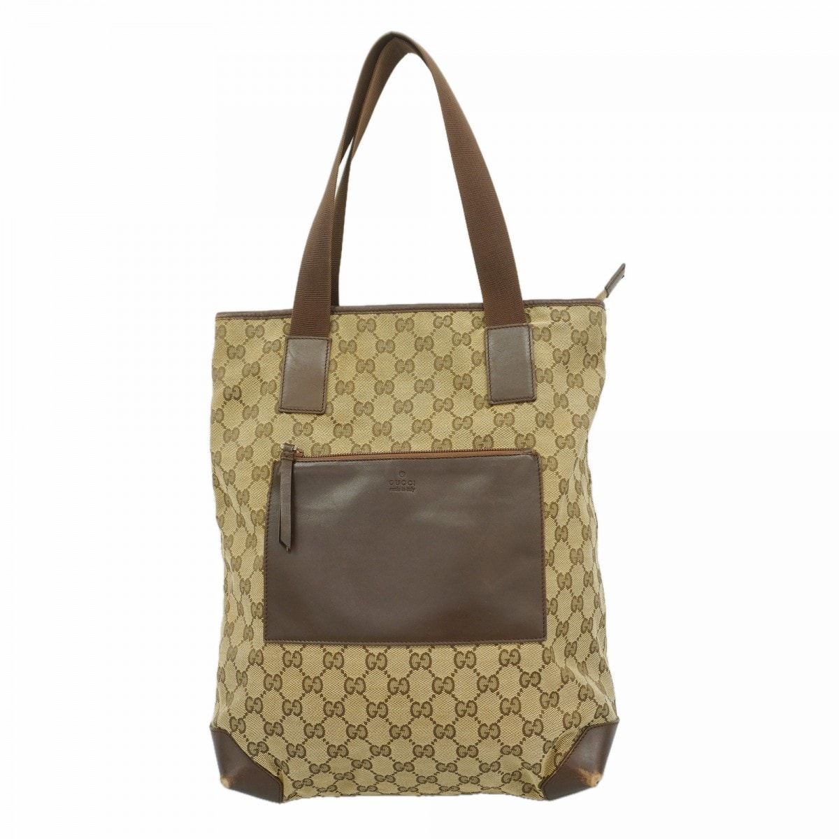 【6fb2366-k】グッチ トートバッグ GGキャンバス 019 0401 キャンバス ベージュ ブラウン シルバー金具【中古】レディース