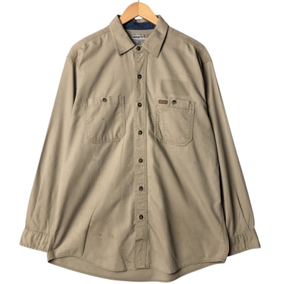 古着 カーハート Carhartt 長袖 ワークシャツ メンズL相当/eaa580726