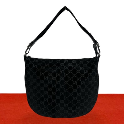 GUCCI グッチ GG 柄 スウェード ショルダーバッグ ブラック
19777