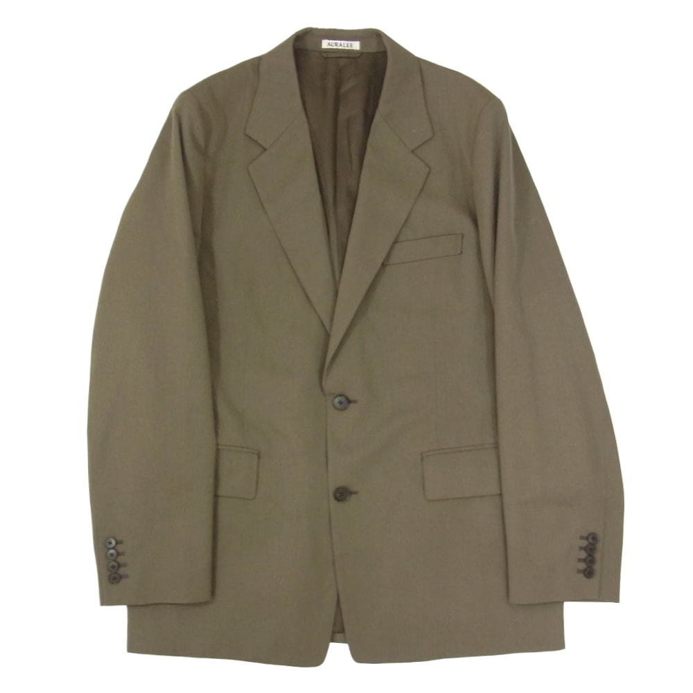 AURALEE オーラリー 24AW A24AJ01MG LIGHT WOOL MAX GABARDINE JACKET ウールギャバジン テーラード ジャケット ブラウン系 4【中古】
