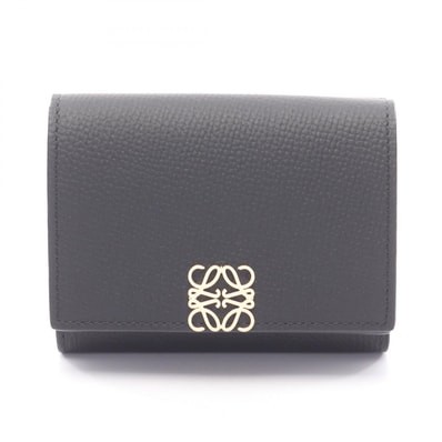 ロエベ LOEWE アナグラム トライフォールド ウォレット 三つ折り財布 財布 レザー レディース ブラック系 C821TR2X161206 【新品】