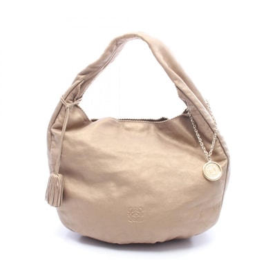 ロエベ LOEWE アナグラム ショルダーバッグ バッグ レザー レディース ゴールド系 【中古】