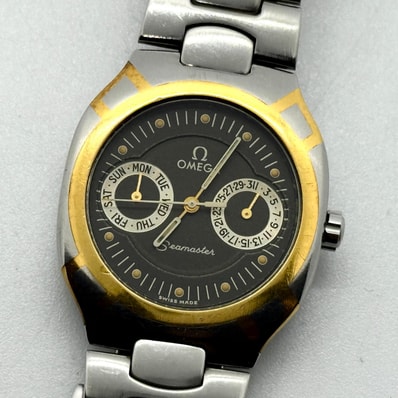 OMEGA オメガ シーマスター ポラリス 1445 グレー QZ ユニセックス 1455/448 腕時計 稼働品