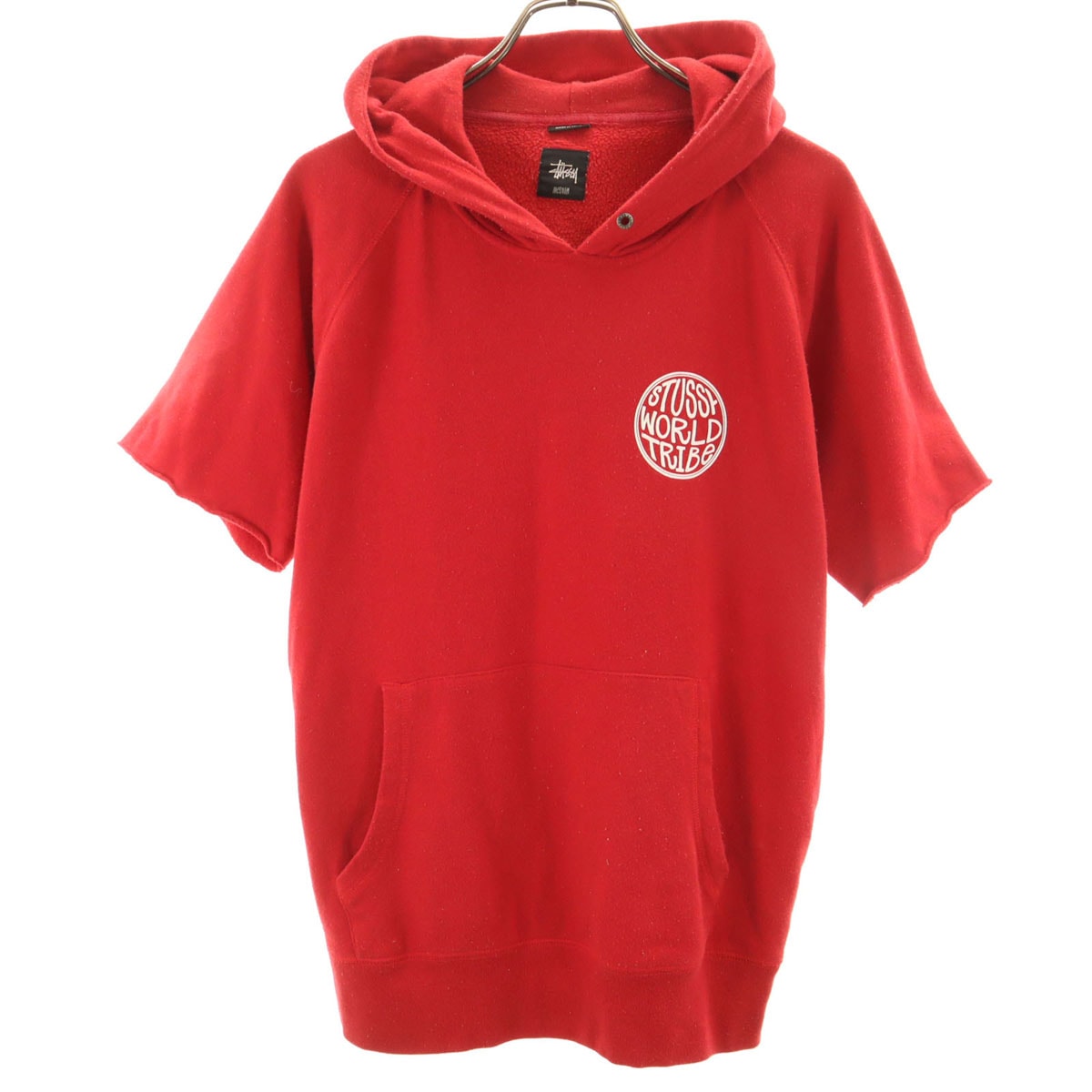 STUSSY ステューシー 半袖 スウェットパーカー M レッド