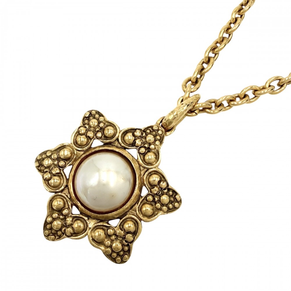 CHANEL シャネル ネックレス アクセサリー GP  フェイクパール   ゴールド レディース 約56.5g【中古品】