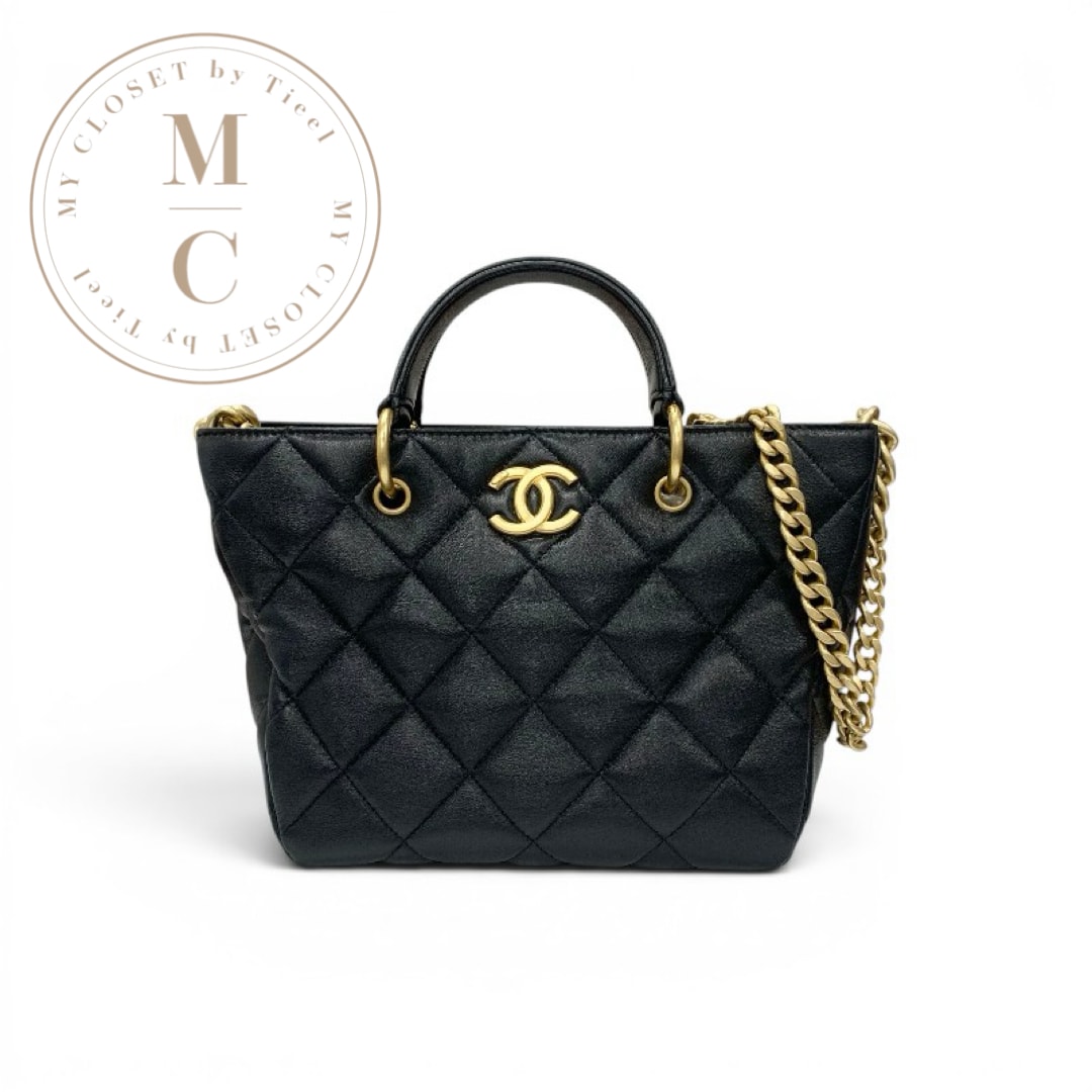 シャネル CHANEL バッグ ショルダーバッグ ブラック ゴールド マトラッセ ココマーク チェーン ハンドバッグ 2WAY