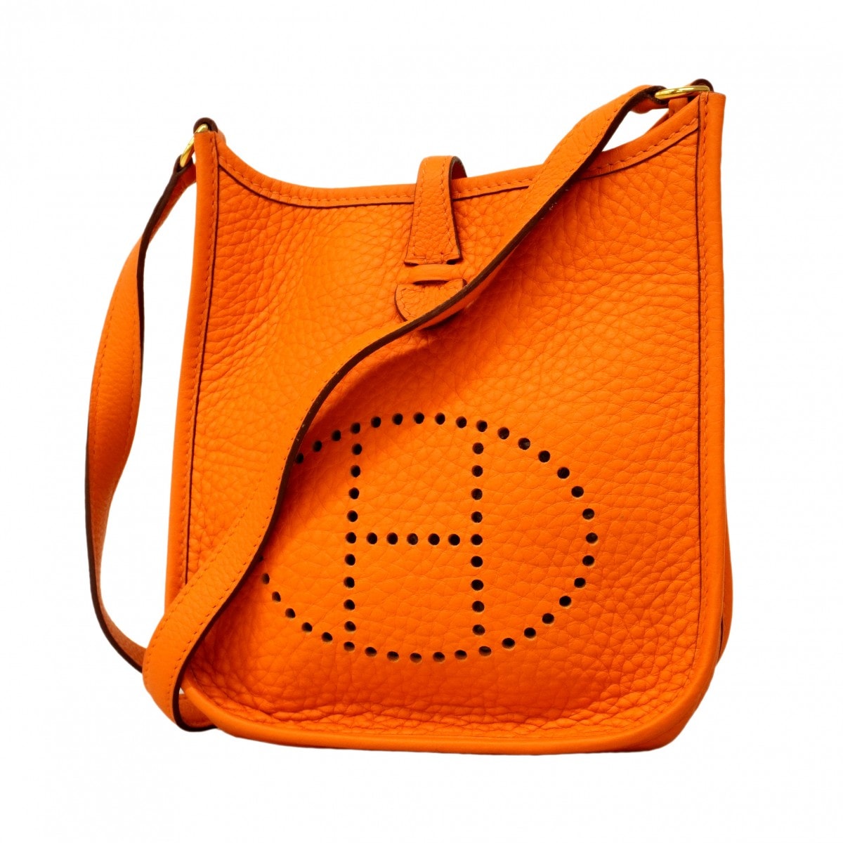 【6da0004】エルメス ショルダーバッグ エヴリンTPM トリヨンクレマンス オレンジ ゴールド金具 □H刻印【中古】レディース