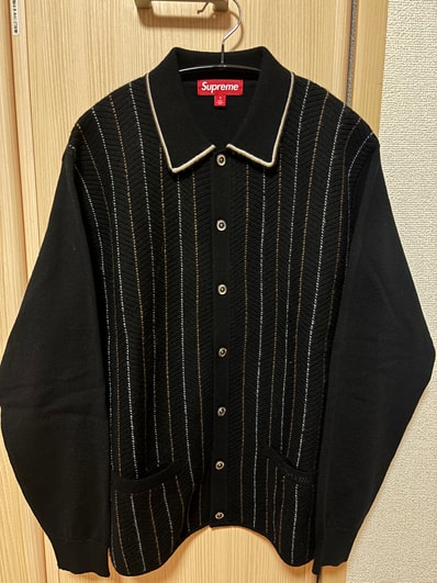 Supreme Pinstripe Varsity Zip Up Sweater Supreme Pinstripe Varsity Zip Up Sweater