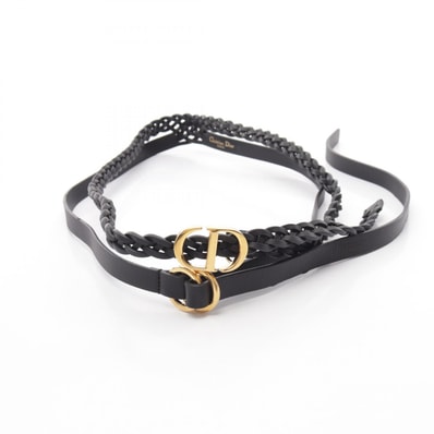 ディオール Dior CDロゴバックル ベルト 衣料品 レザー レディース ブラック系 【中古】
